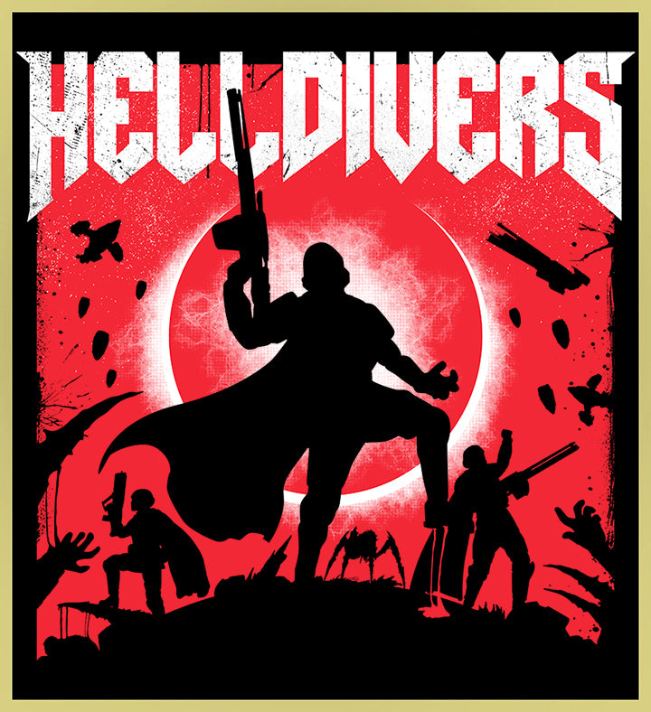 HELLDIVERS 2 DOOM HOMAGE NEW POP TURBO TEE TURBO COMICS helldivers-2-doom-homage-new-pop-turbo-tee-turbo-comics