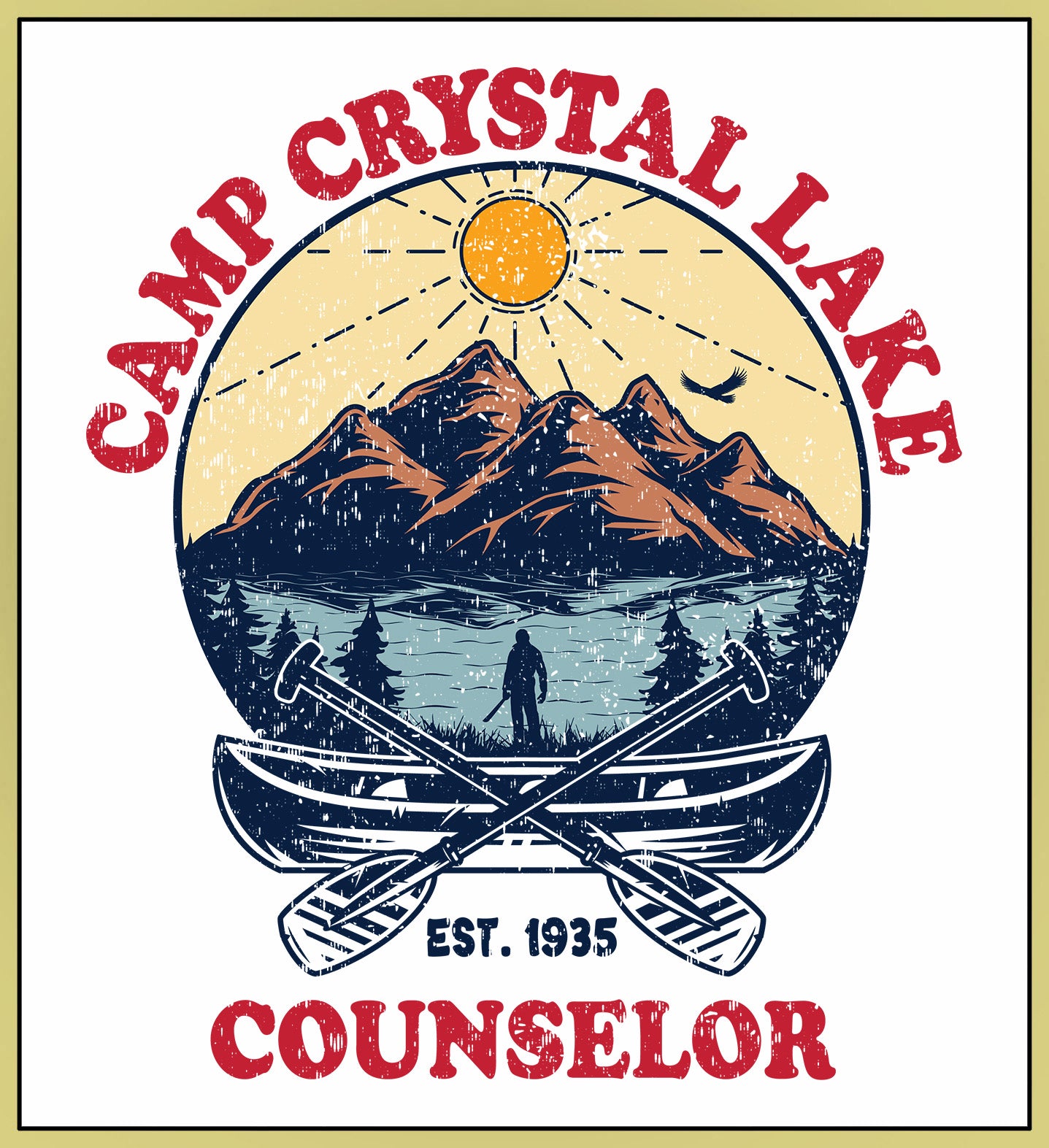 JASON - CAMP CRYSTAL LAKE COUNSELOR - WHITE - NEW POP TURBO TEE!