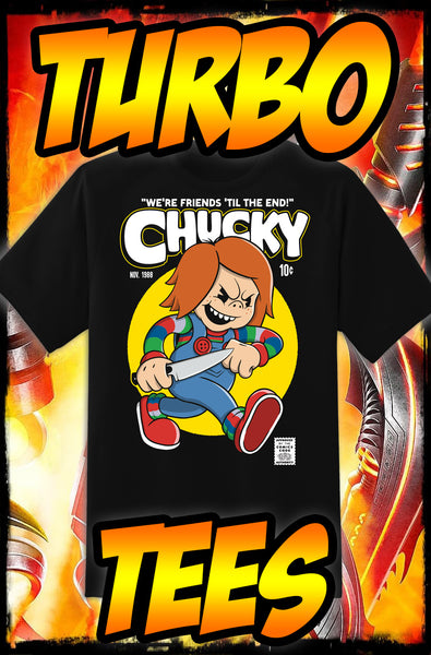 CHUCKY - FRIENDS TILL THE END - NEW POP TURBO TEE!