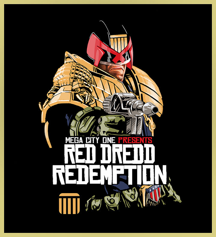 JUDGE DREDD - RED DREDD REDEMPTION II - NEW POP TURBO TEE!