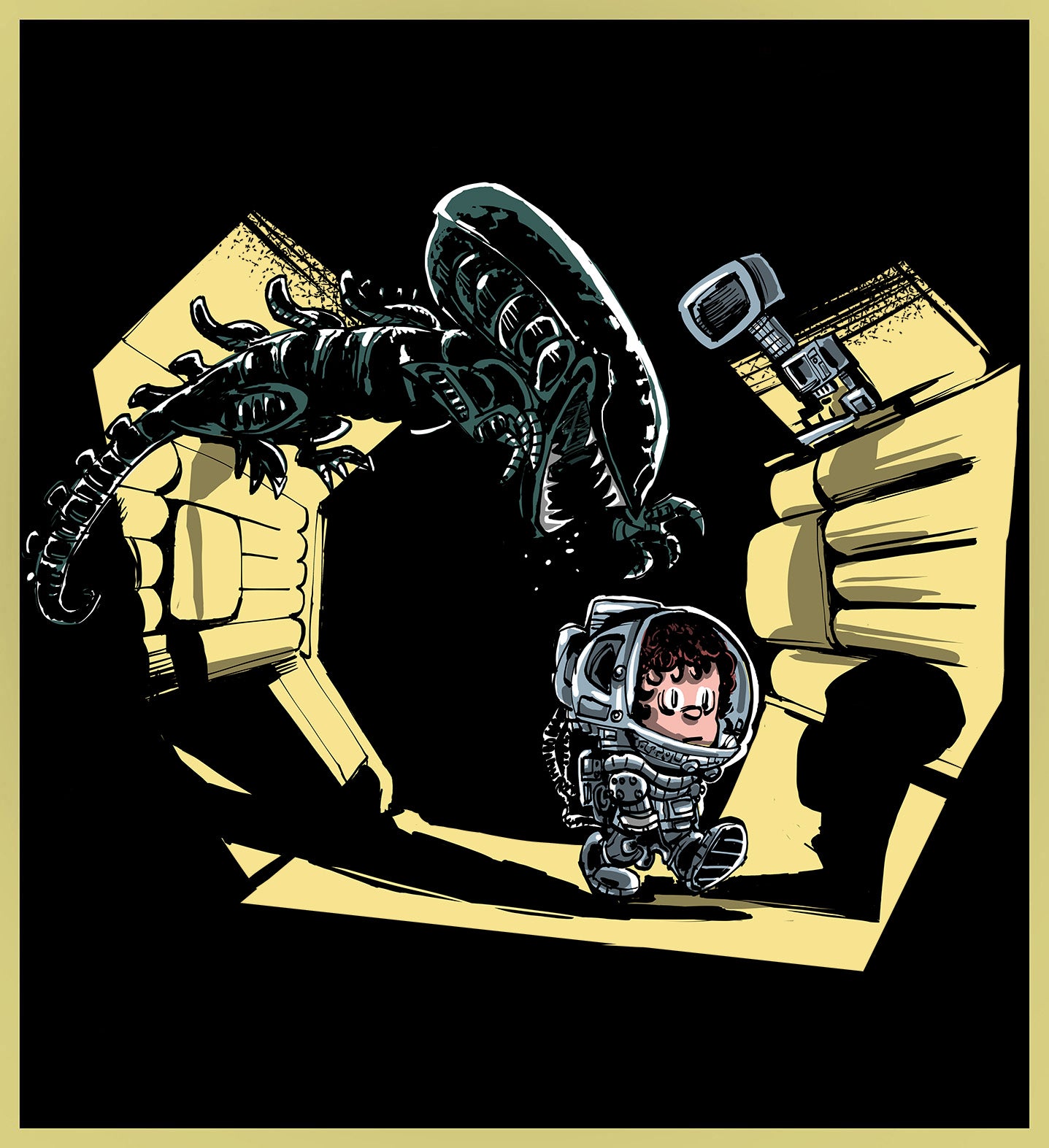 ALIEN - CALVIN & HOBBES TRIBUTE - NEW POP TURBO TEE!