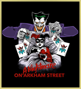 JOKER & HARLEY - NIGHTMARE ON ARKHAM STREET - NEW POP TURBO TEE!