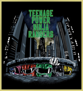 POWER RANGERS - TEENAGE POWER NINJA RAIDERS - NEW POP TURBO TEE!