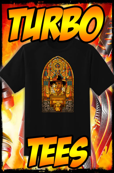 INDIANA JONES - STAINED GLASS / DIAL OF DESTINY - NEW POP TURBO TEE!