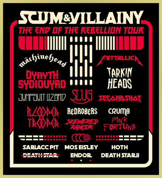 SCUM & VILLAINY - THE END OF THE REBELLION TOUR - HEAVY METAL TURBO TEE!