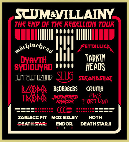 SCUM & VILLAINY - THE END OF THE REBELLION TOUR - HEAVY METAL TURBO TEE!