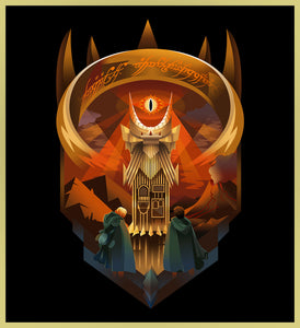 LORD OF THE RINGS - ART DECO EYE OF SAURON - NEW POP TURBO TEE!