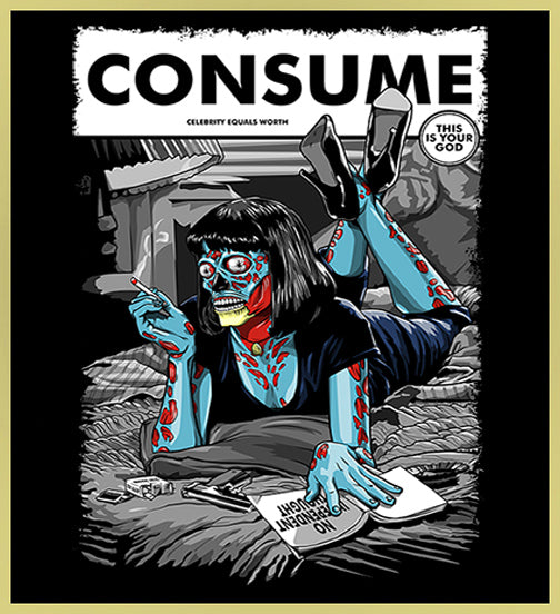 THEY LIVE - CONSUME / PULP FICTION - NEW POP TURBO TEE!