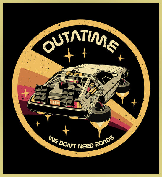 BACK TO THE FUTURE - WE DON'T NEED ROADS - NEW POP TURBO TEE!
