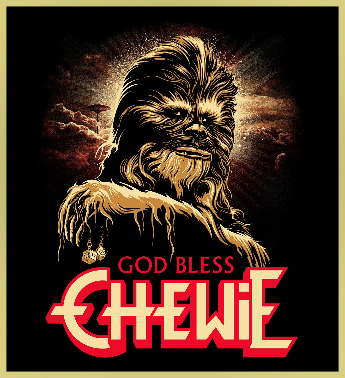 GOD BLESS CHEWIE - OZZY TRIBUTE - HEAVY METAL TURBO TEE!