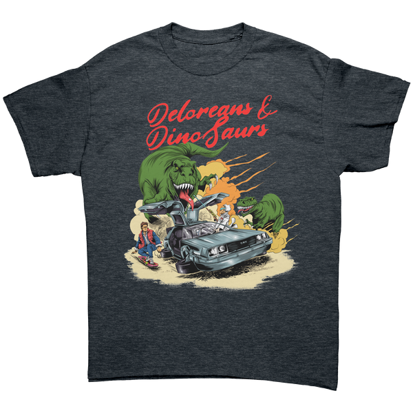 BACK TO THE FUTURE - DELOREANS & DINOSAURS - NEW POP TURBO TEE!