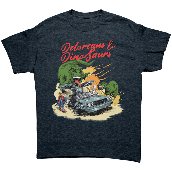 BACK TO THE FUTURE - DELOREANS & DINOSAURS - NEW POP TURBO TEE!