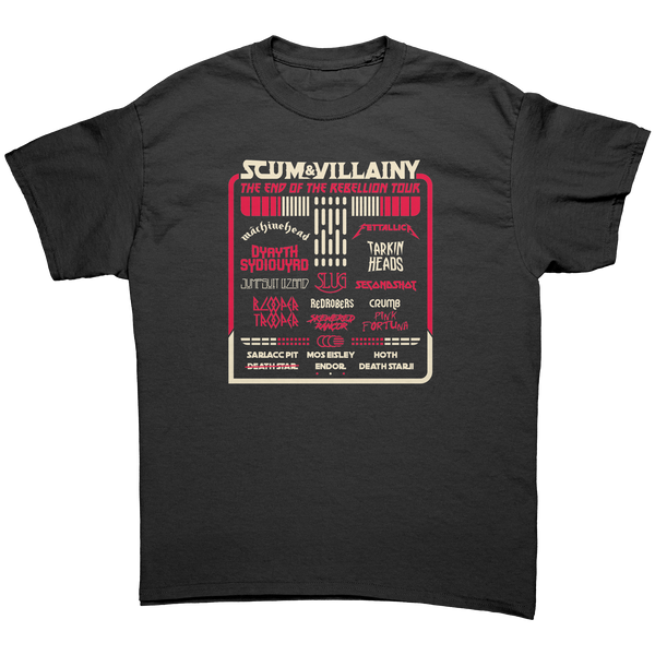 SCUM & VILLAINY - THE END OF THE REBELLION TOUR - HEAVY METAL TURBO TEE!