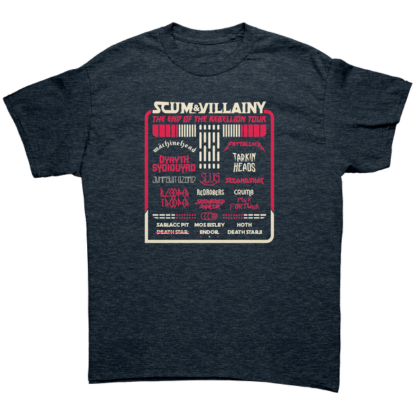 SCUM & VILLAINY - THE END OF THE REBELLION TOUR - HEAVY METAL TURBO TEE!