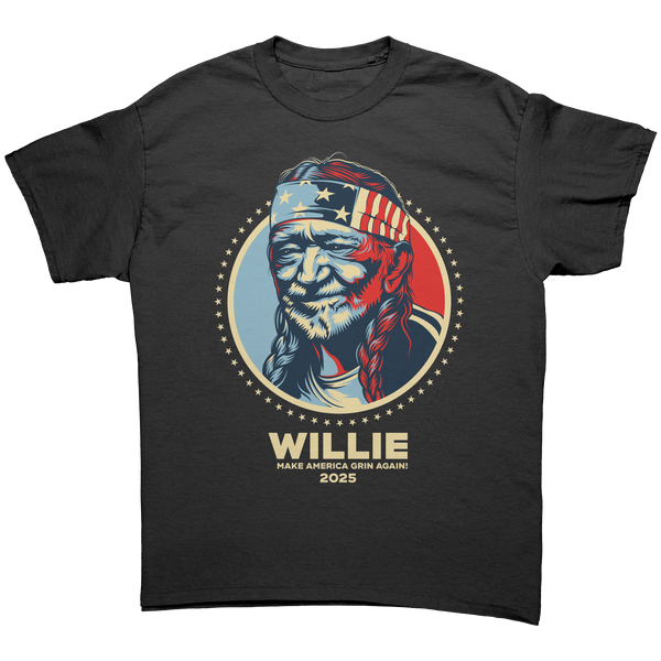 WILLIE NELSON - MAKE AMERICA GRIN AGAIN - TURBO TEE!