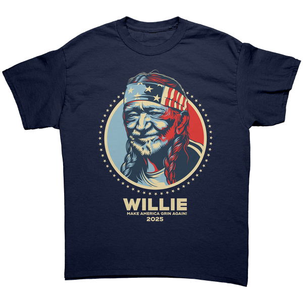 WILLIE NELSON - MAKE AMERICA GRIN AGAIN - TURBO TEE!
