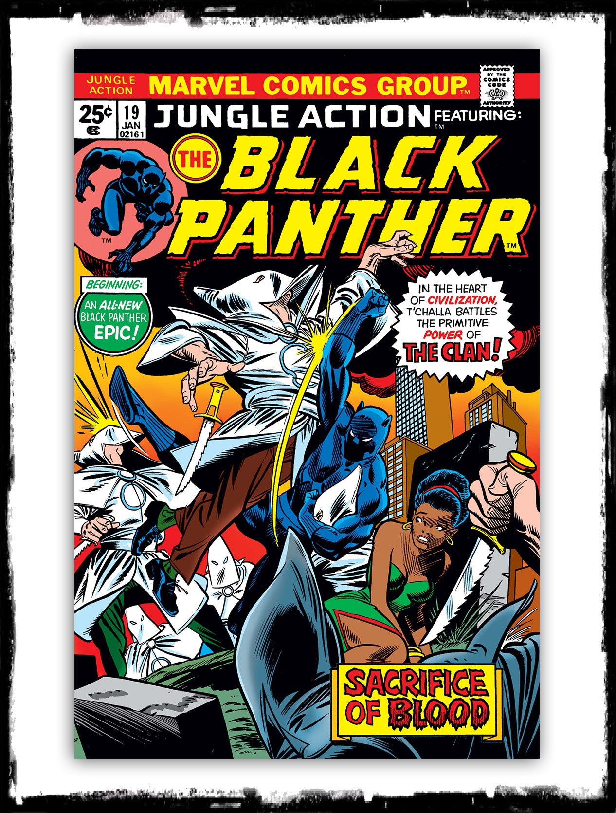 JUNGLE ACTION: FEAT BLACK PANTHER - #19 BLACK PANTHER VS THE KLAN! (1976 - FN+)