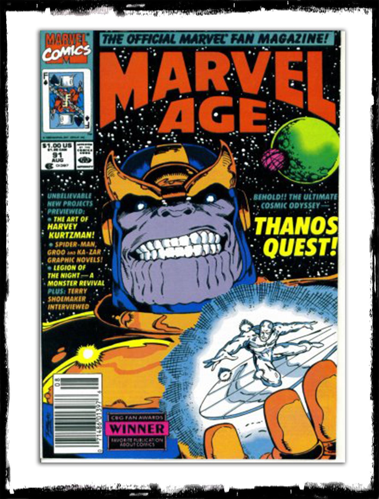MARVEL AGE - #91 PREVIEW OF THANOS QUEST (1990 - NM)