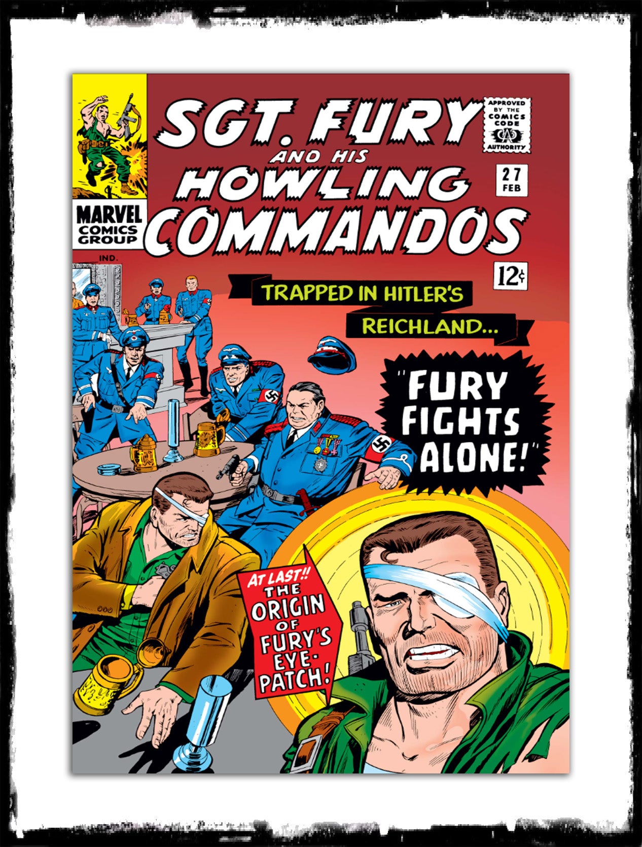SGT. FURY AND THE HOWLING COMMANDOS - #27 ORIGIN OF FURY'S EYE-PATCH (1966 - VF+)