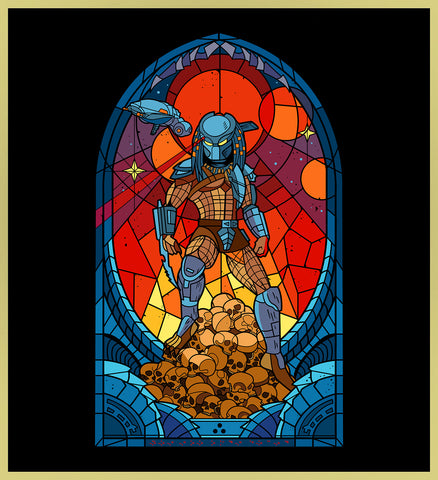 PREDATOR - LET THE HUNT BEGIN - STAINED GLASS - NEW POP TURBO TEE!