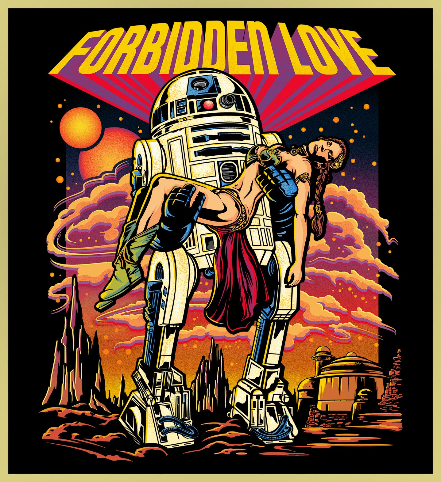 FORBIDDEN LOVE - R2-D2 & LEIA FORBIDDEN PLANET TURBO TEE!