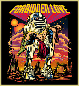 FORBIDDEN LOVE - R2-D2 & LEIA FORBIDDEN PLANET TURBO TEE!