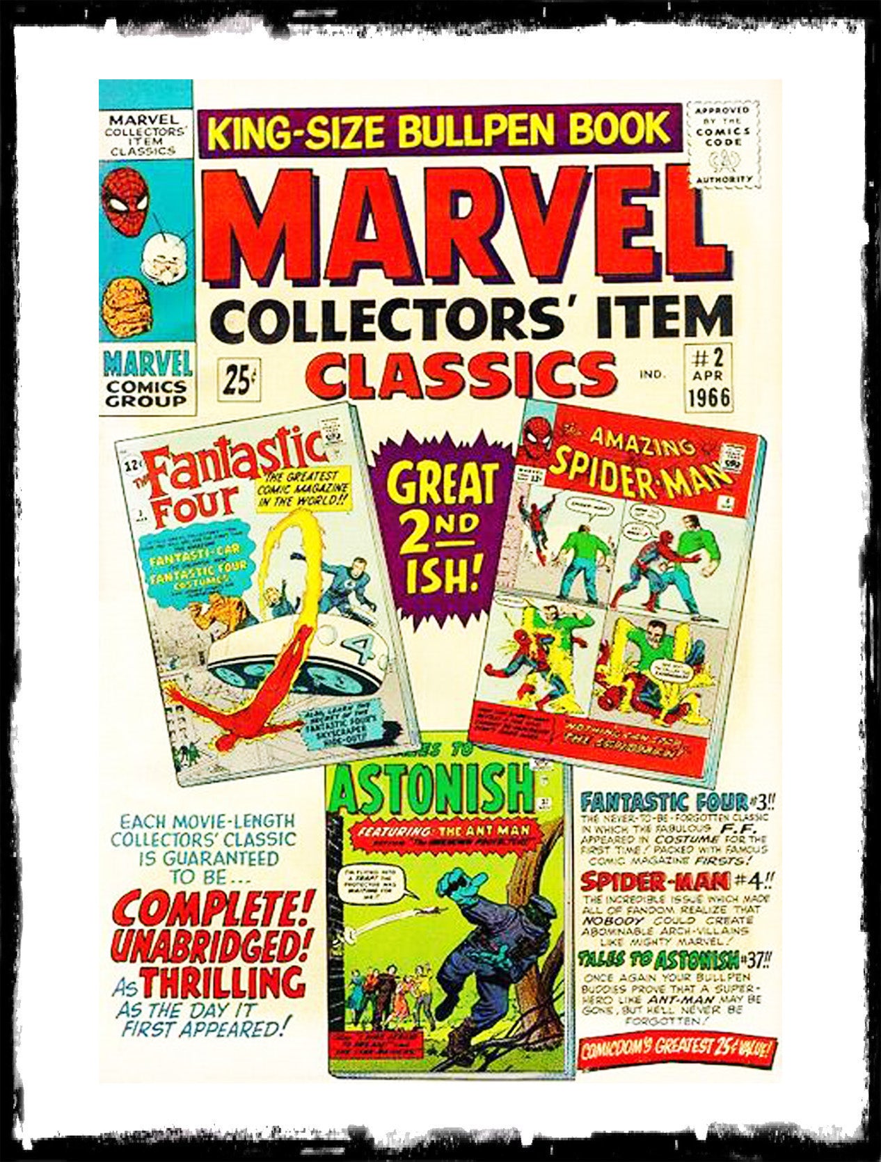 MARVEL COLLECTOR’S ITEM CLASSICS - #2 KING-SIZE BULLPEN BOOK (1966 - VF)