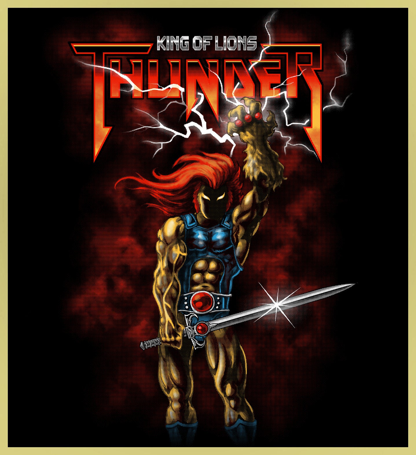 THUNDERCATS - MANOWAR 'KING OF LIONS' HEAVY METAL TURBO TEE!