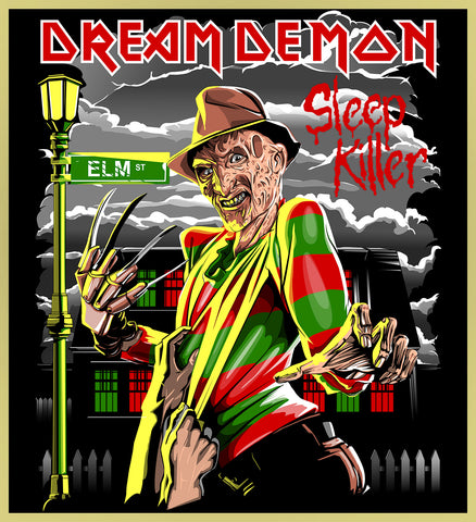 NIGHTMARE ON ELM STREET - DREAM DEMON / IRON MAIDEN - HEAVY METAL TURBO TEE!