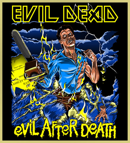 EVIL DEAD 2 - 'EVIL AFTER DEATH' / IRON MAIDEN - HEAVY METAL TURBO TEE!