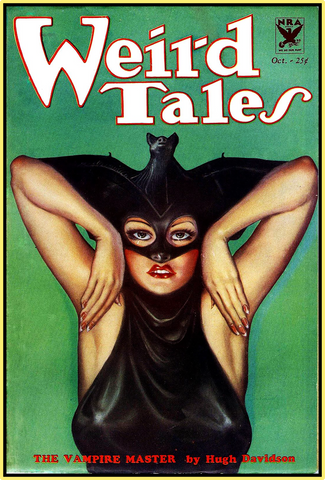 WEIRD TALES 1933 - THE  VAMPIRE MASTER - GOLDEN AGE TURBO TEE!