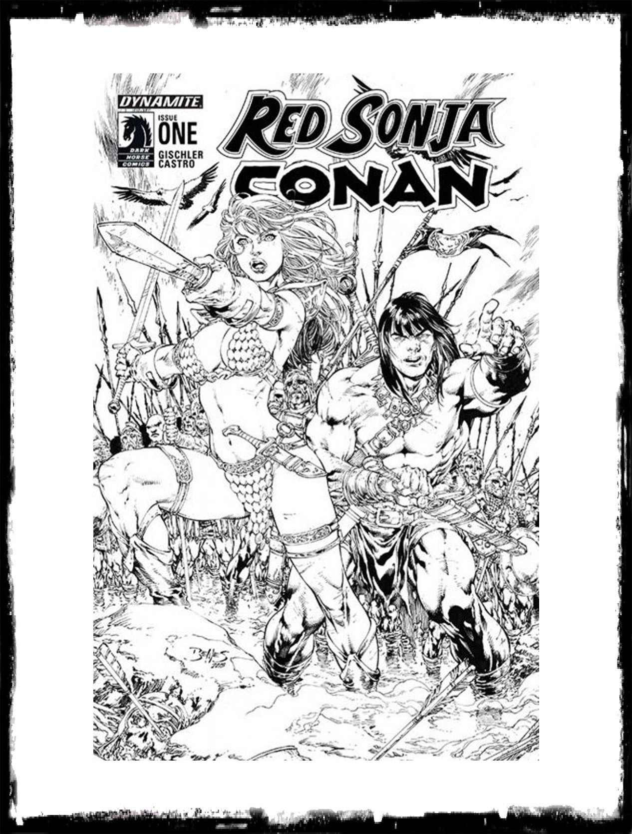 RED SONJA / CONAN - #1 ED BENES B&W VARIANT (2015 - CONDITION NM)